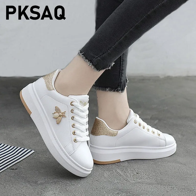 Fashion Breathable PU Leather Platform Sneakers Converse Sneakers