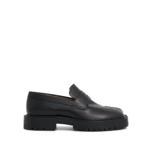 Loafers With Penny Tabi Loafers Chunky Sole in Black