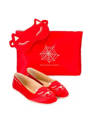 Charlotte Olympia Cat Nap set Marshmallow Warmies Slippers