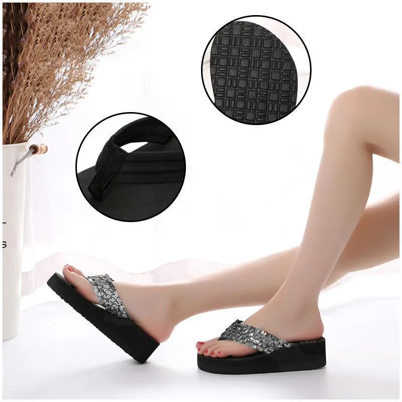 Ultra Comfort Flip Flops Size 9 The Latest Summer Sequin Women's 2018 Non-slip Sandals Slipper Flip Flops for Indoor Outdoor