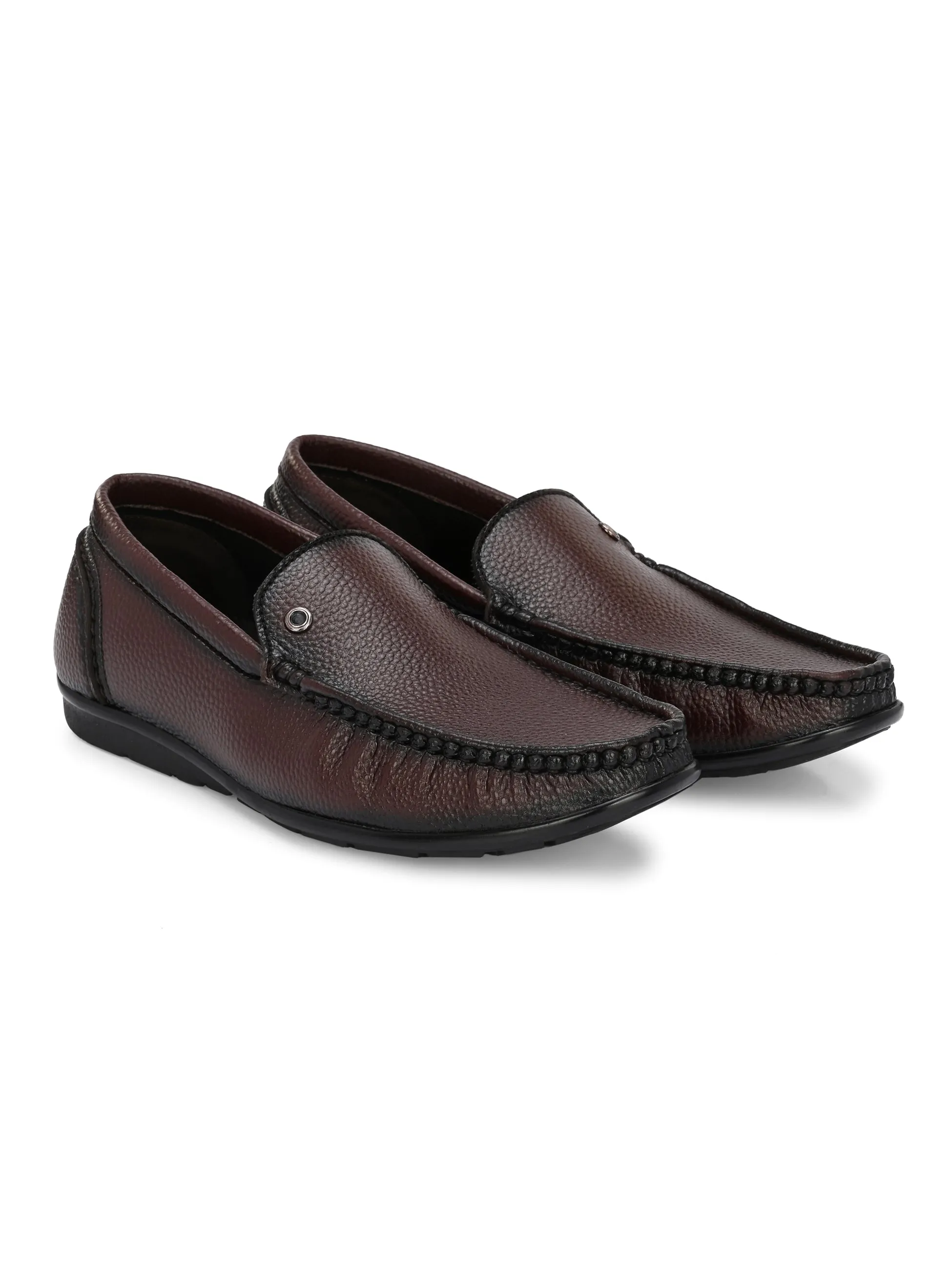Casual Dress Loafers Hitz Men's Brown Synthetic Slip-On Comfort Loafer Shoes