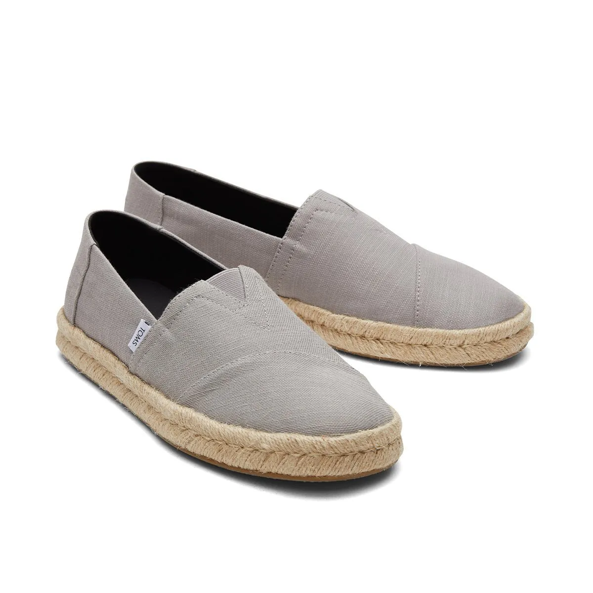 Yellow Slip On Shoes TOMS Espadrille Alpargata Rope 2.0 Men - Drizzle Grey Recycled Cotton Canvas