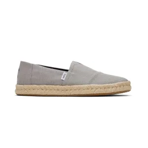 Loafers Slip On Shoes TOMS Espadrille Alpargata Rope 2.0 Men - Drizzle Grey Recycled Cotton Canvas