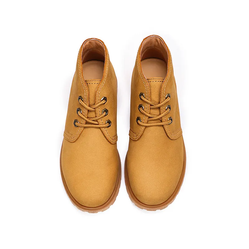 Women's Handmade High Lace-up Boot in Nubuck Calfskin in Light Tan Generation Zerogrand Oxfords