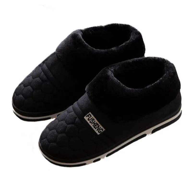 Groovywish Back Wrap Men Warm Slippers Thick Fur Comfy Indoor Shoes Glass Slippers Korean Drama