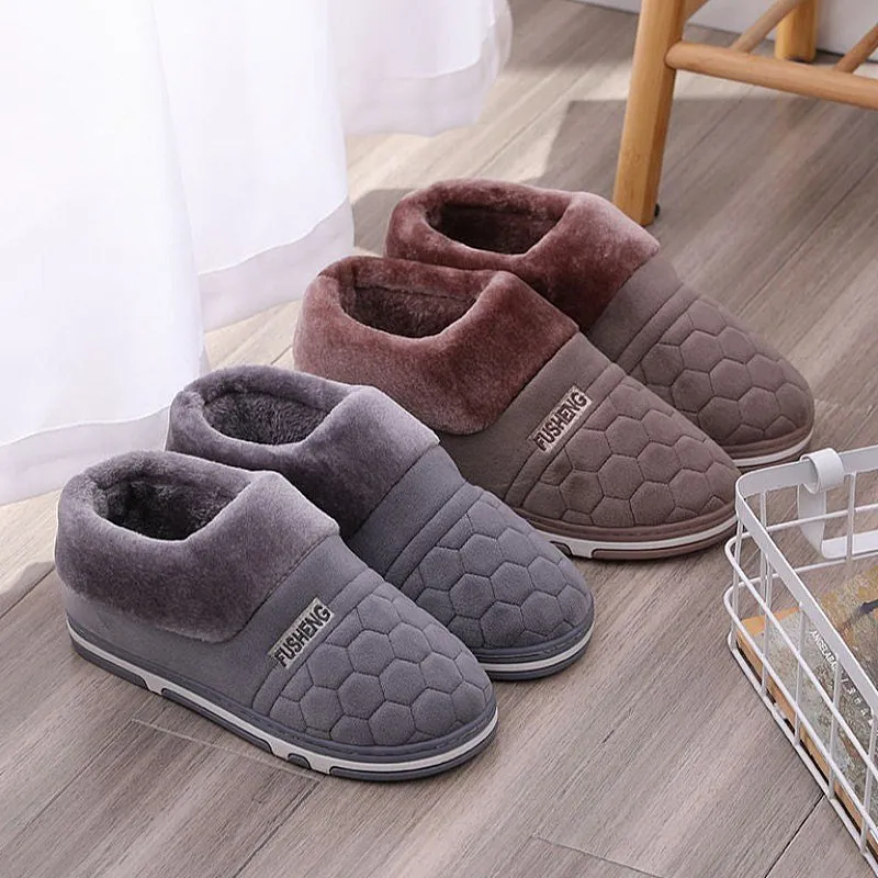 Open Toe Slides Groovywish Back Wrap Men Warm Slippers Thick Fur Comfy Indoor Shoes