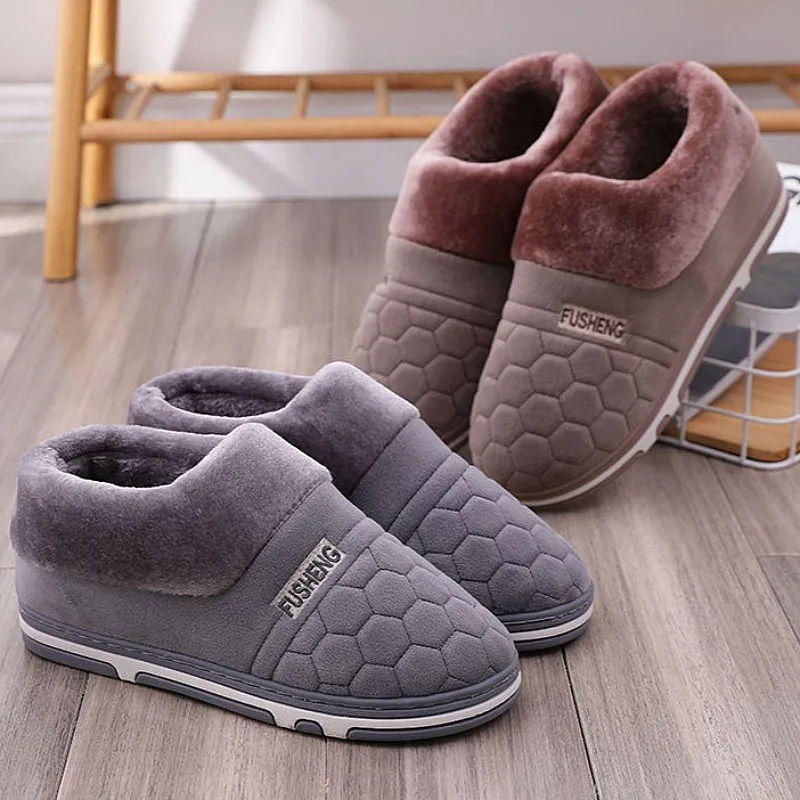 Goat Slides Groovywish Back Wrap Men Warm Slippers Thick Fur Comfy Indoor Shoes