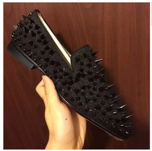 Tusani Luxury Gold Spiked Men Slip On Loafers Vintage Loafers