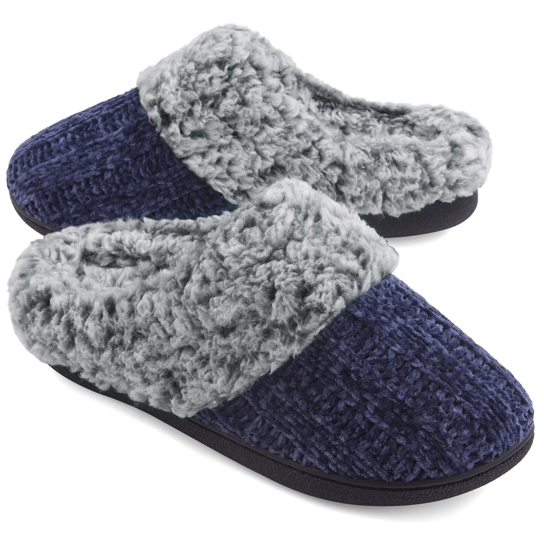 High Heel Ballet Slippers VONMAY Women's Slippers Chenille Knit Slip-on Soft House Shoes Memory Foam Indoor Outdoor