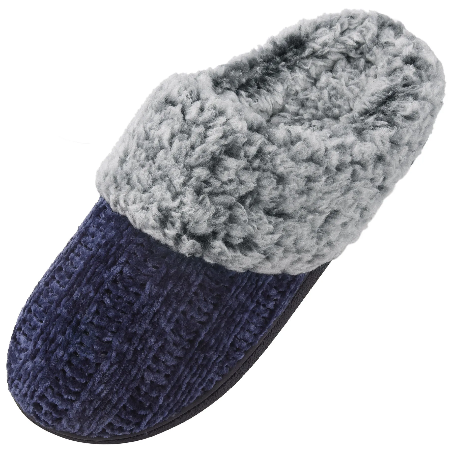 Izod House Slippers VONMAY Women's Slippers Chenille Knit Slip-on Soft House Shoes Memory Foam Indoor Outdoor
