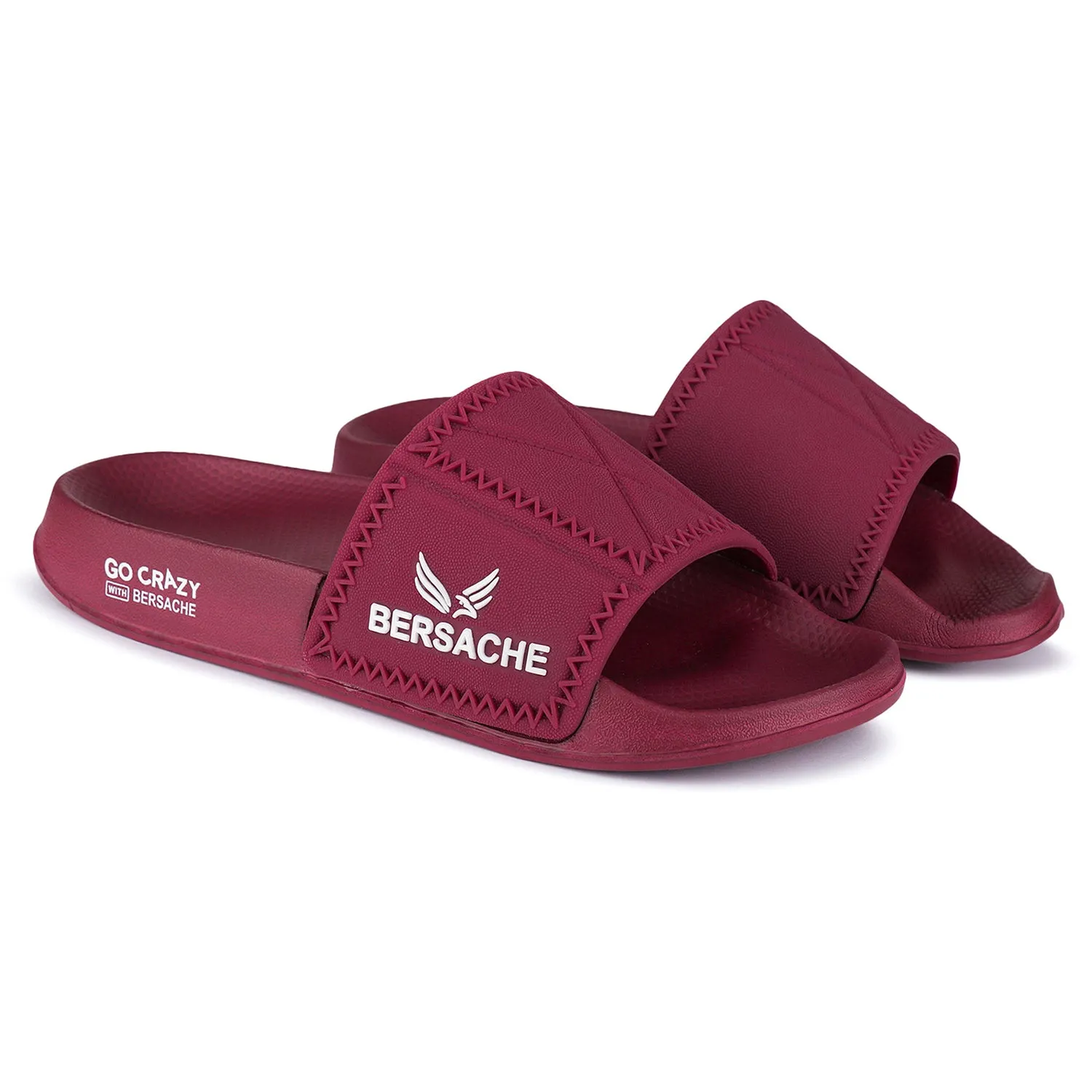 Arch Support Slide Sandals Bersache Extra Soft Classic Casual with Back Strap Regular wear with Ultra Soft & Flexibility Technology Flip-Flop for Men's/ boy,s - 6043 (Red)