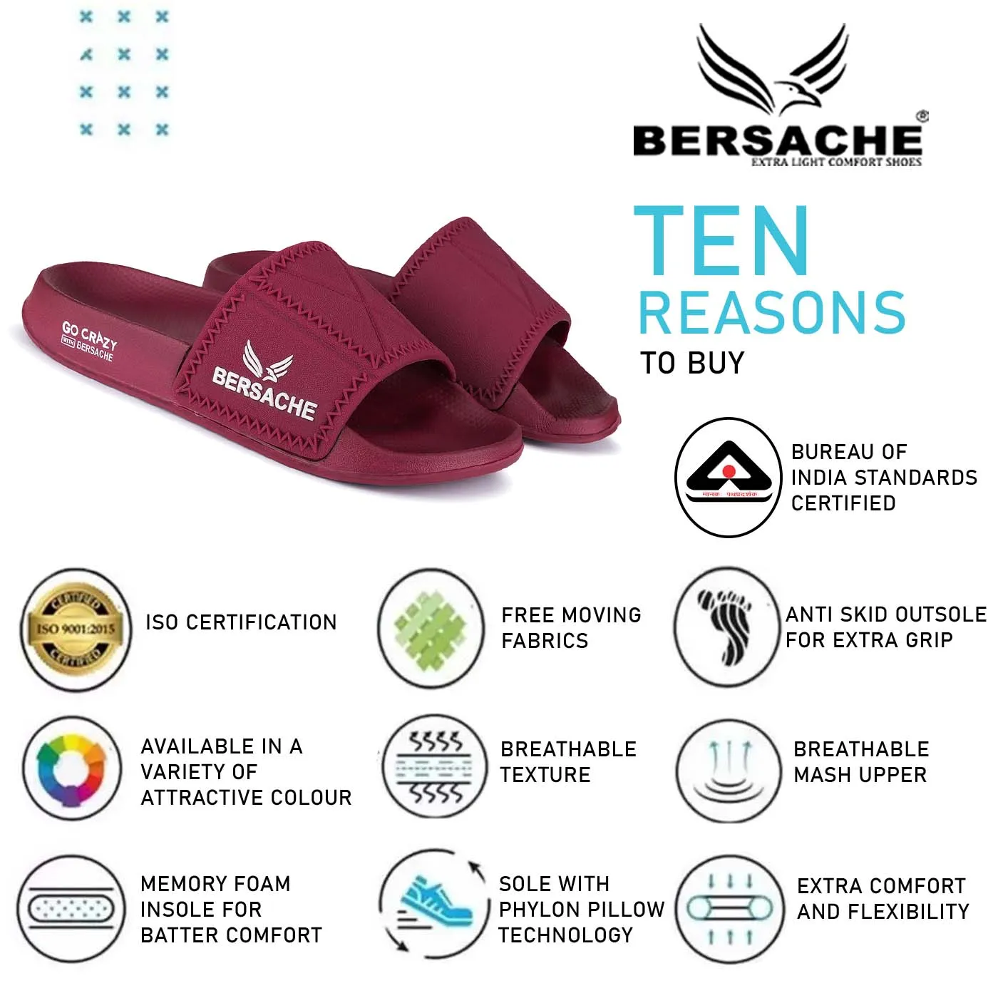 Slides Slate Bersache Extra Soft Classic Casual with Back Strap Regular wear with Ultra Soft & Flexibility Technology Flip-Flop for Men's/ boy,s - 6043 (Red)