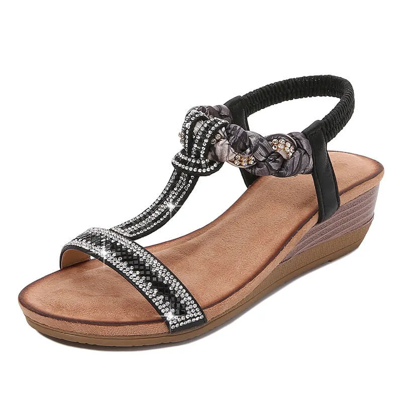Women's Bohemia Beach Flat Sandals Button Flip Flops
