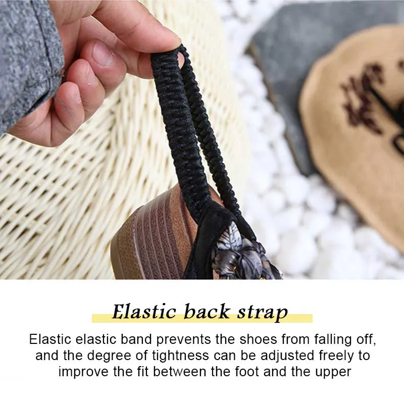 Platform Flip Flops With Rhinestones Women's Bohemia Beach Flat Sandals