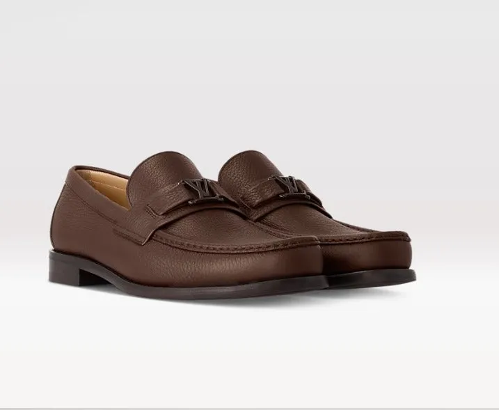 Slip Resistant Penny Loafers LV MAjor Loafer Grain Brown