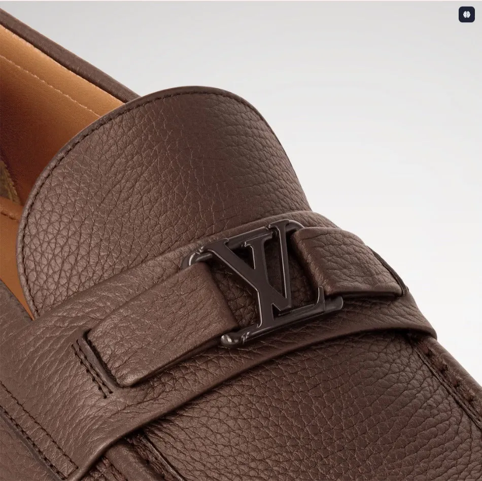 Affordable Mens Loafers LV MAjor Loafer Grain Brown
