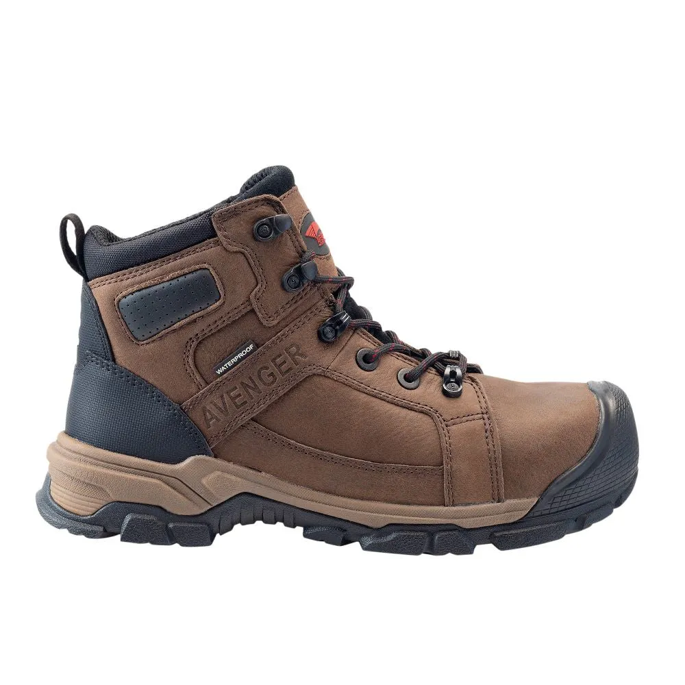 'Avenger' Men's Ripsaw EH PR WP Alloy Toe Hiker - Brown Best Work Boots For Warehouse
