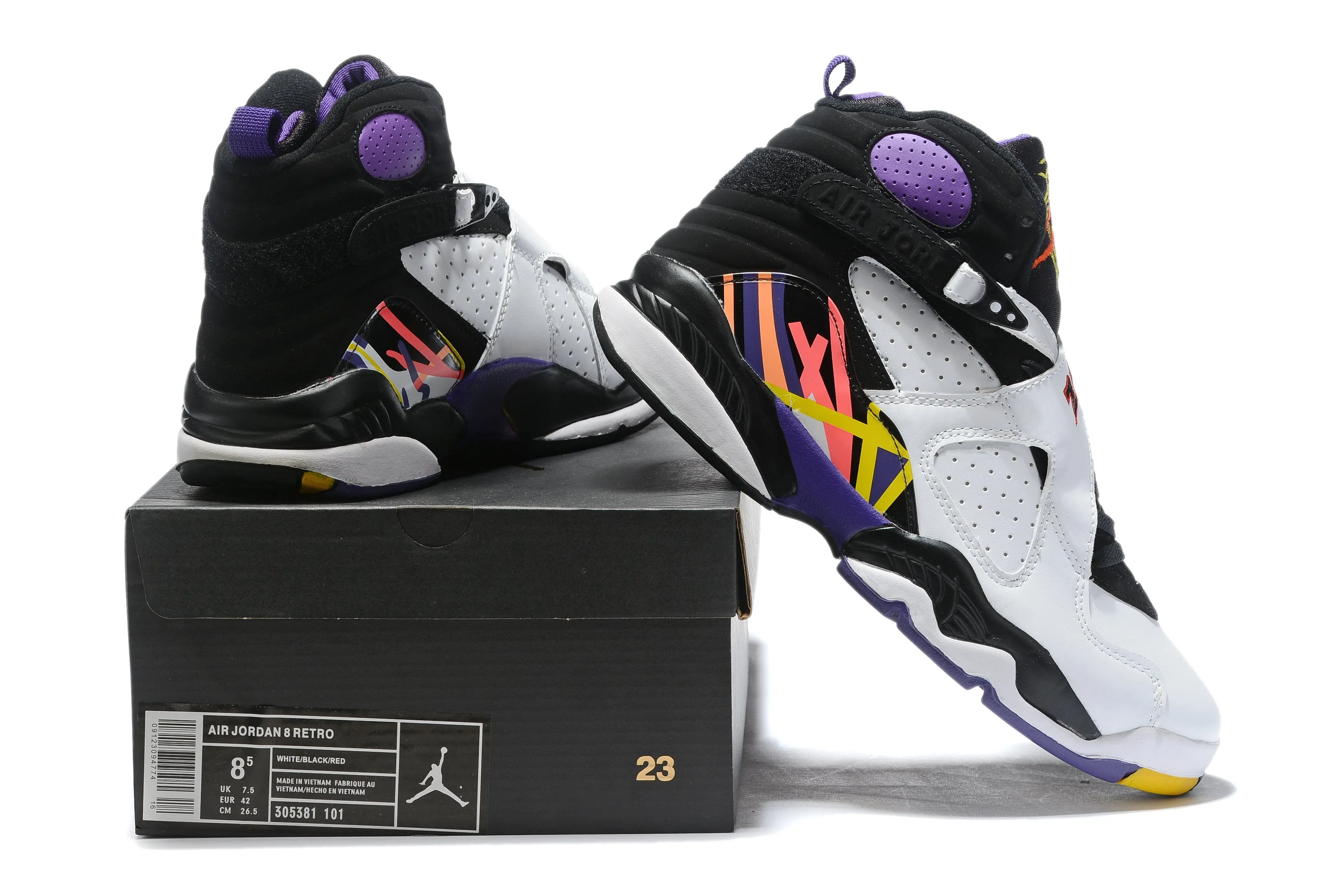 Asics Running Shoes With Good Arch Support Nike Air Jordan 8 Retro 'Three-Peat' White Purple Black Sneaker Shoes Sale Men Size 8-13