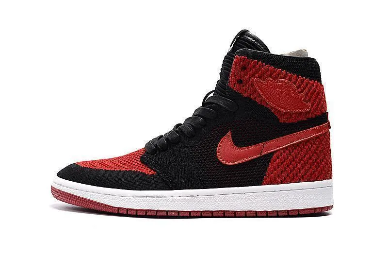 Nike Air Jordan 1 High Retro Flyknit Red Shoes Basketball Men !!! CYBER MONDAY SALE !!! Asic Gels Shoes