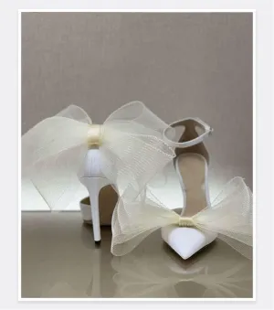 Sandals Resort Punta Cana Big Butterfly-Knot Sandals High Heels Pumps Pointed Shoes Stiletto Shoe