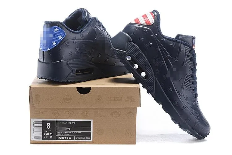 Nike Air Max 90 'Independence Day Black' Shoes Sneaker Sale Men Size US 7, 8, 8.5, 9, 10, 11 Asics Shoes Gt 1000 13