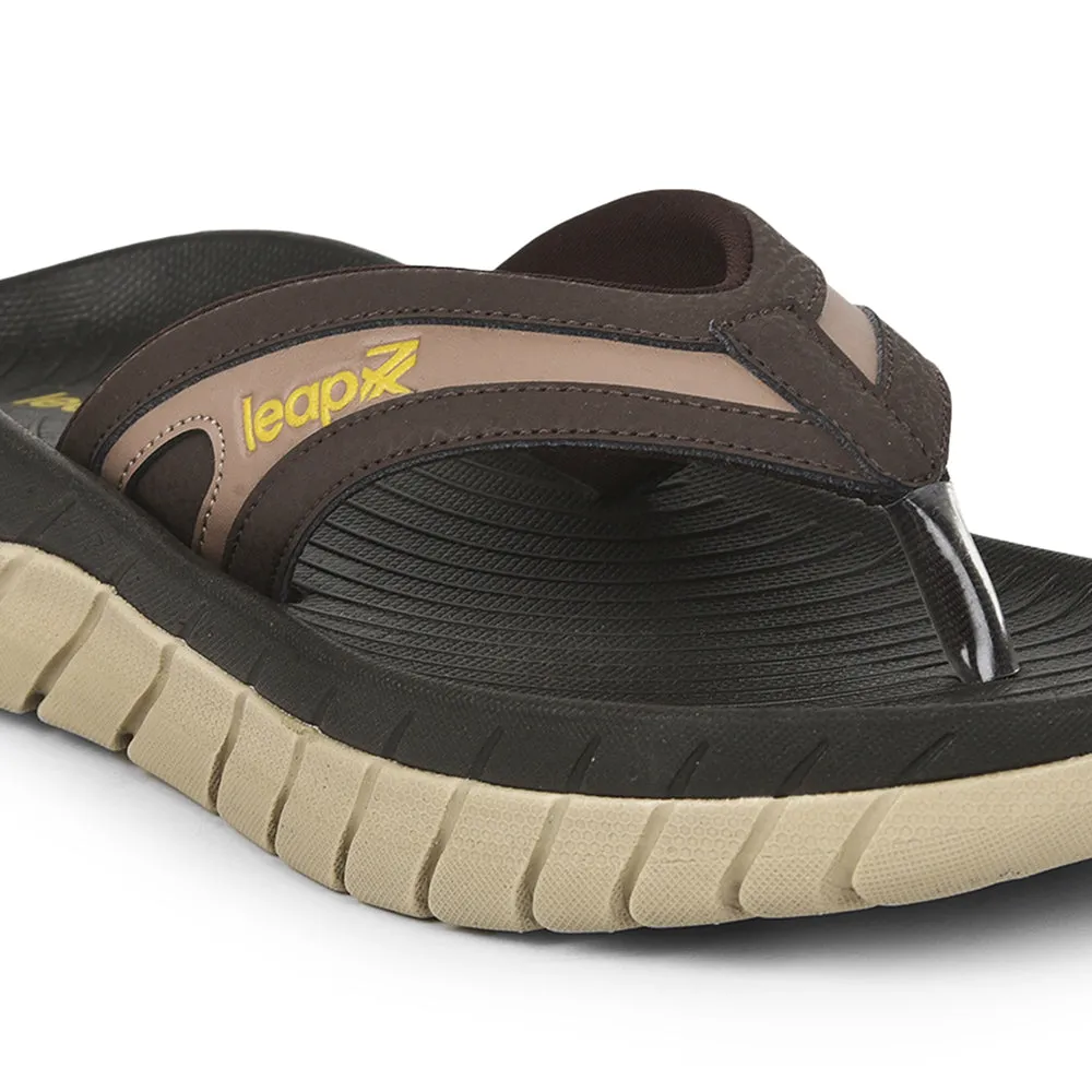 Leap7x By Liberty Men EVERLAST-2 Brown Casual Flip-Flop Cat Feet Slippers