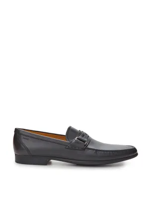 Bally Black Leather Loafer Loafers Black And White