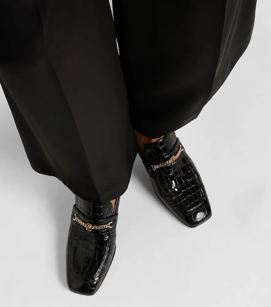 Skip And Loafers Christian Louboutin MJ Moc croc-effect leather loafers
