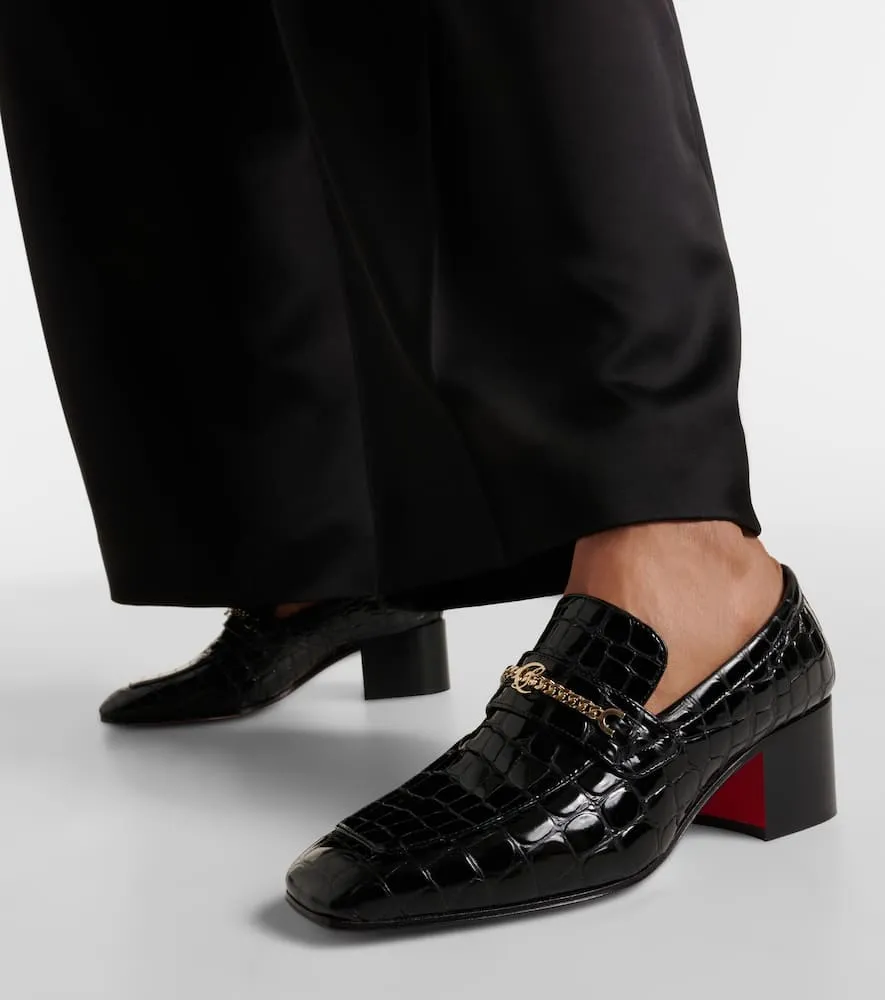 Christian Louboutin MJ Moc croc-effect leather loafers 1950s Penny Loafers