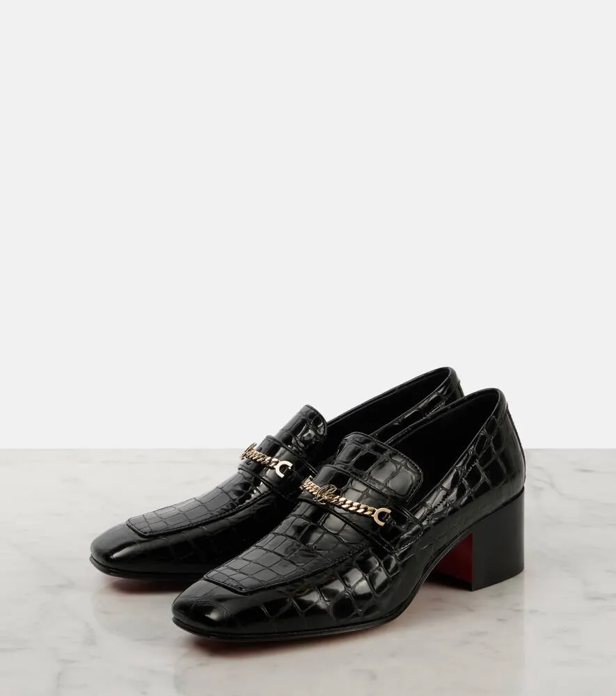 Christian Louboutin MJ Moc croc-effect leather loafers Worn Out Loafers