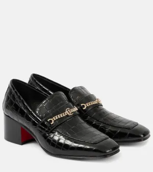 Loafers On Sale Christian Louboutin MJ Moc croc-effect leather loafers