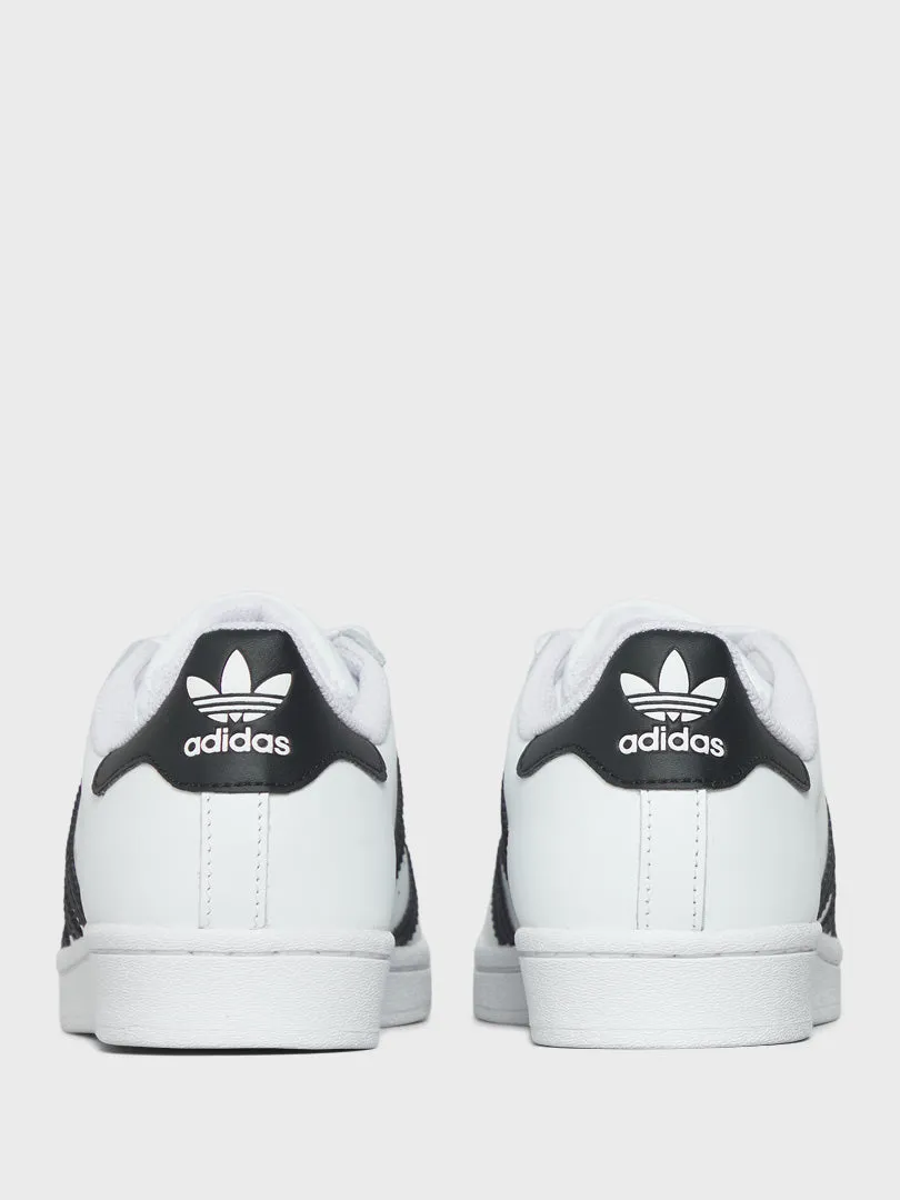 Grand Court Shoes Adidas Superstar Sneakers in White and Black