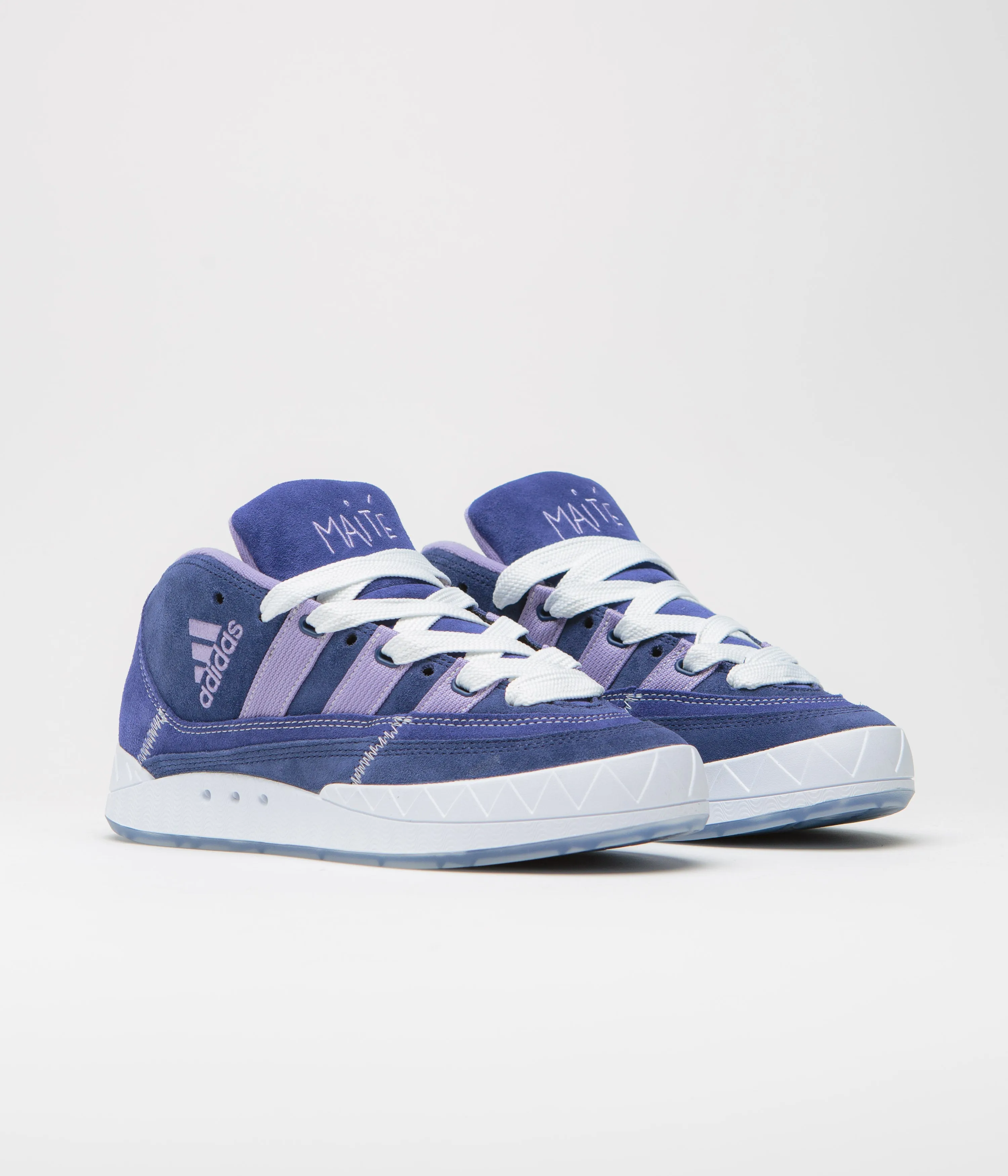 Adidas Retro Skate Shoes Adidas x Maite Adimatic Mid Shoes - Victory Blue / Magic Lilac / Dark Blue