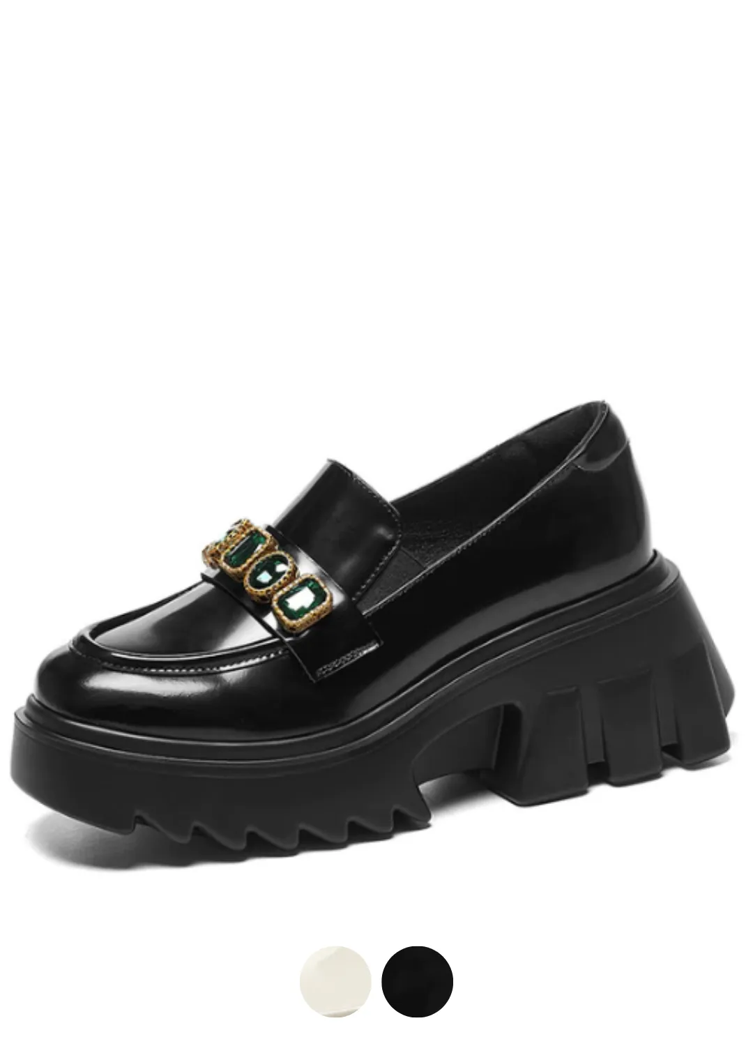 Mercuri Women's Platform Black  Shoes Laurent Loafers