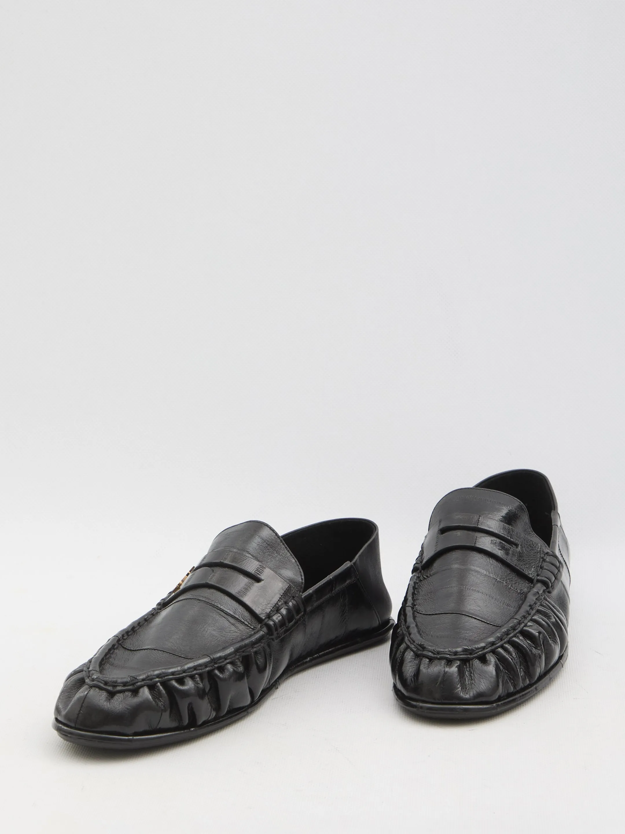 Saint Laurent Mocassins With Gathered Effect Spiked Loafers