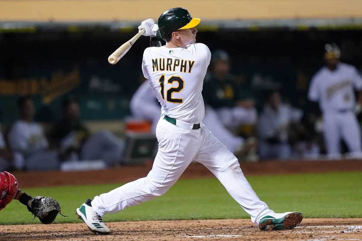 Oakland Athletics Sean Murphy Game Worn Adidas Baseball Cleats ### Light Adidas Shoes