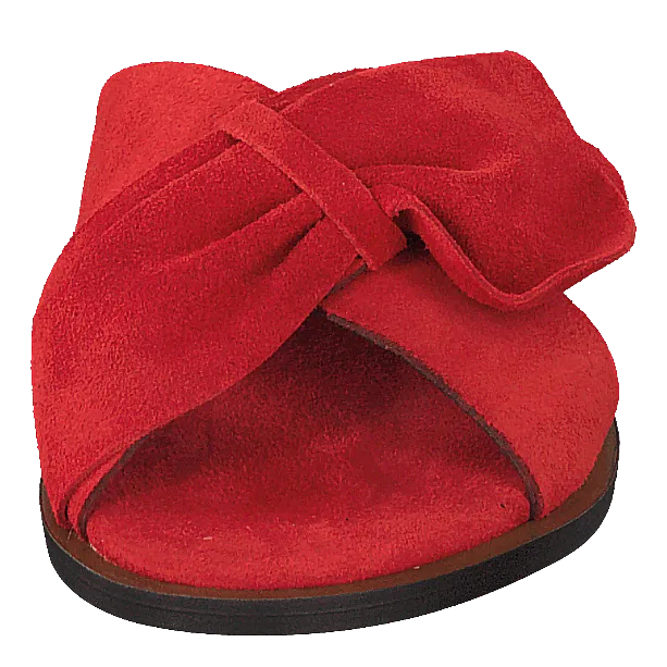 Fur Lined Flip Flops Velour Rosso