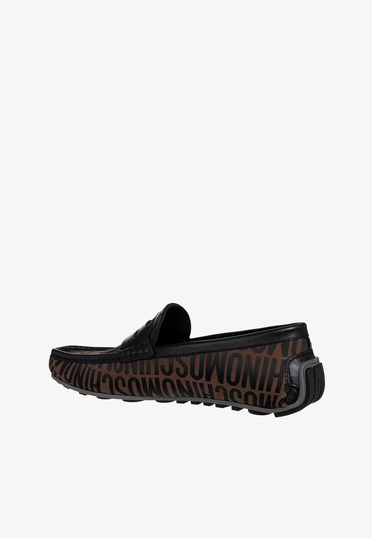 Leather Loafers On Sale All-Over Jacquard Logo Driving Loafers