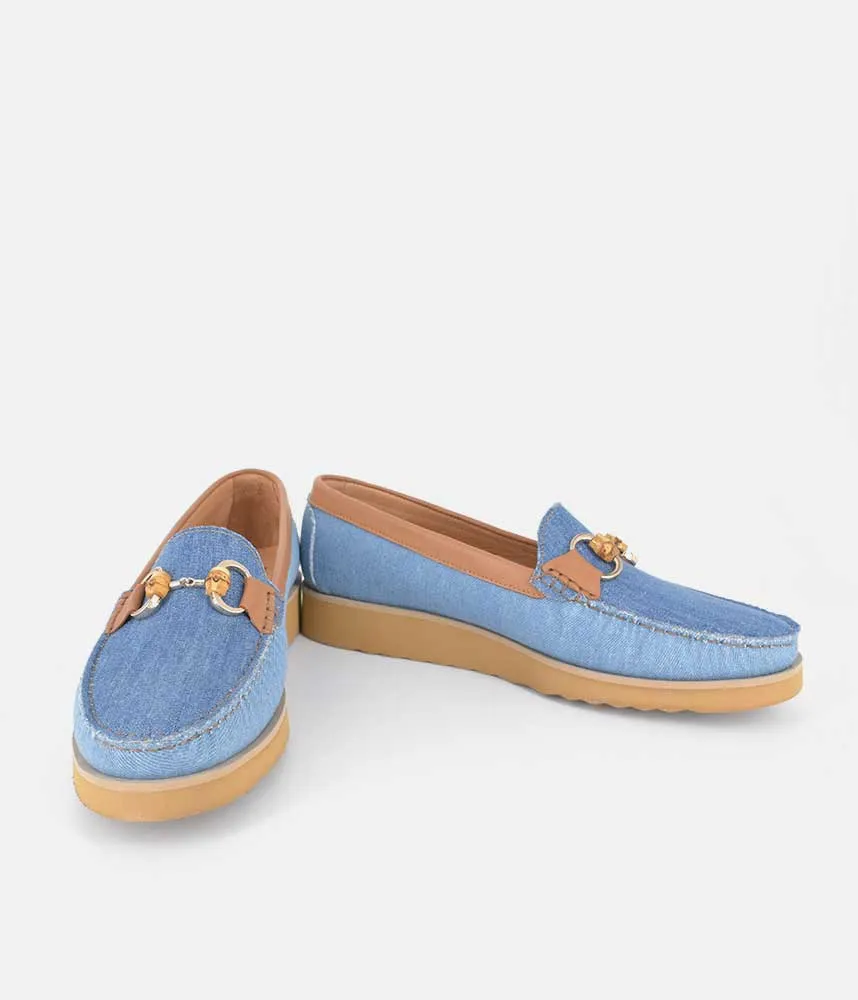 No Socks Loafers Vittoria Mengoni Beautiful Denim Combi Loafers