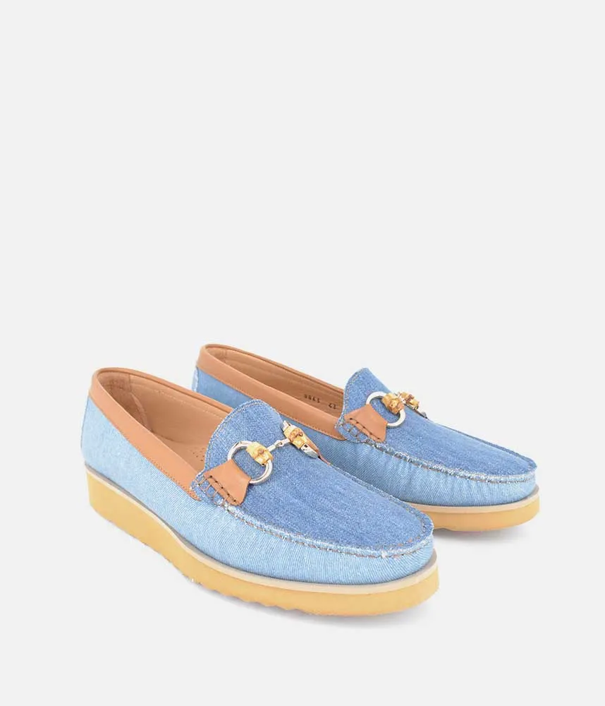 Vittoria Mengoni Beautiful Denim Combi Loafers Vegan Penny Loafers