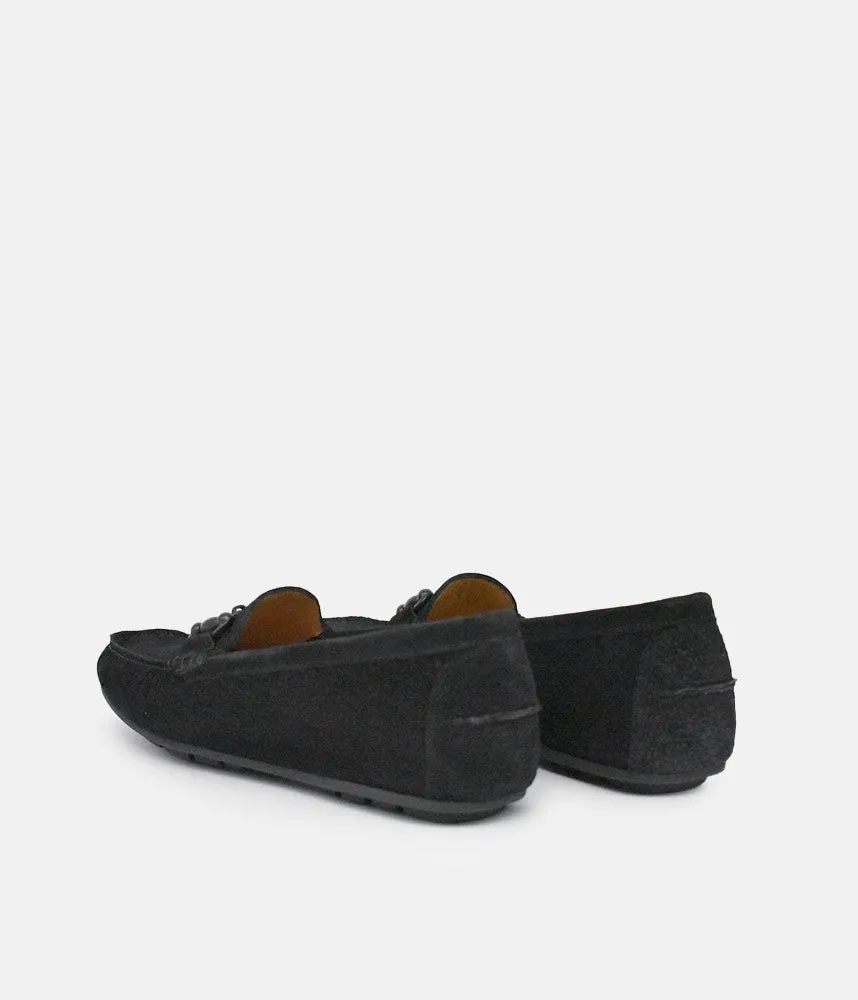 Vittoria Mengoni Plush Black Loafers Rossini Loafers