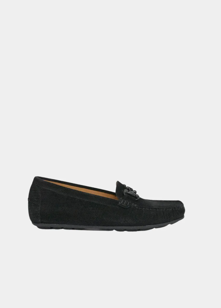 Vittoria Mengoni Plush Black Loafers Monogram Loafers