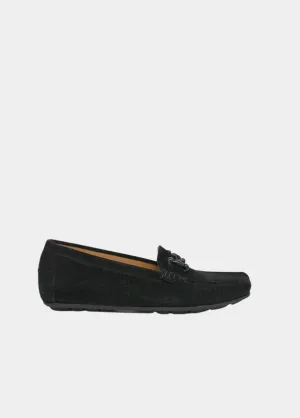Vittoria Mengoni Plush Black Loafers Size 14 Penny Loafers