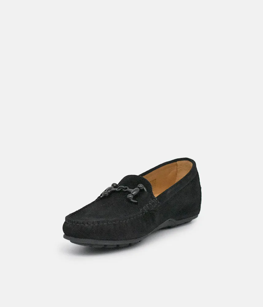 Vittoria Mengoni Plush Black Loafers Loafers Snakeskin