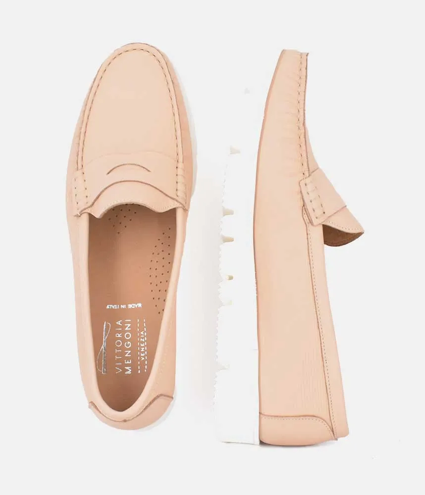 Vittoria Mengoni Premium Beige Loafers Flats And Loafers