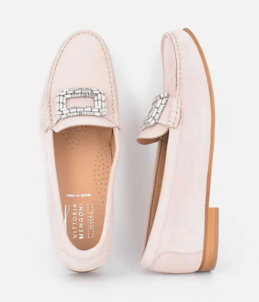 Vittoria Mengoni Stylish Beige Loafers Monolith Lug-sole Loafers