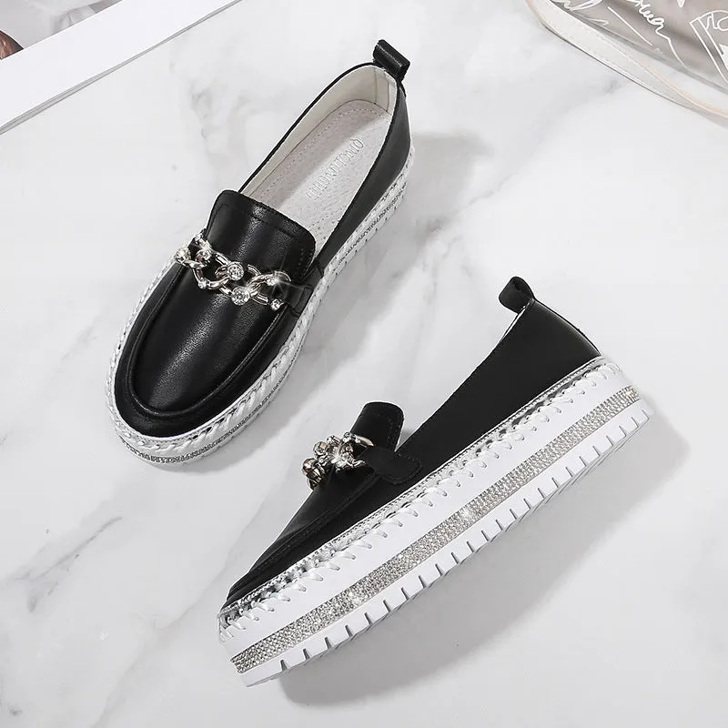 Nanccy  Lightweight Versatile Casual Shoes Square Toe Waterproof Work Boots