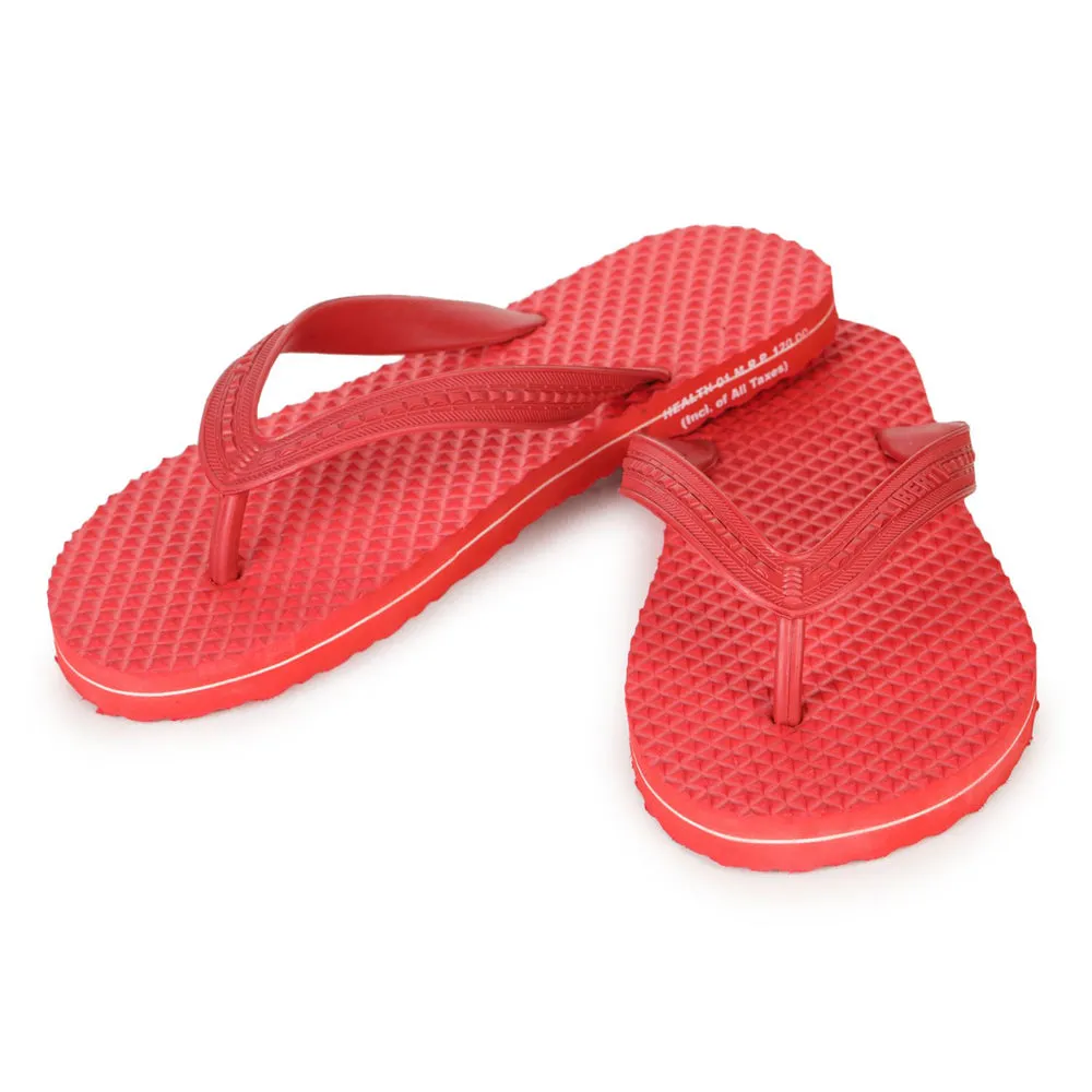 Slides Cloudfoam A-HA Casual Red Flip Flop For Men HEALTH-1 By Liberty