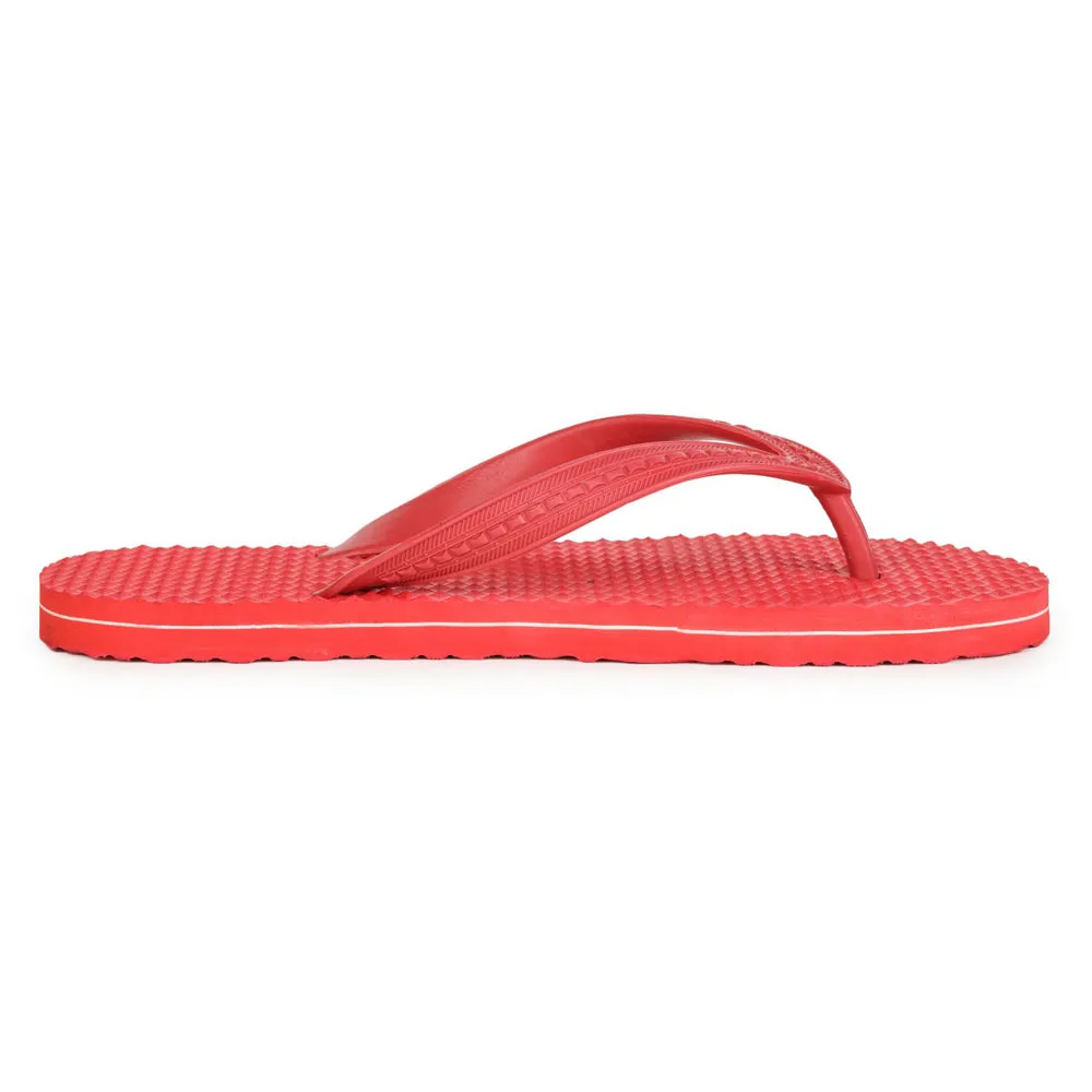 A-HA Casual Red Flip Flop For Men HEALTH-1 By Liberty Foldable Travel Slippers
