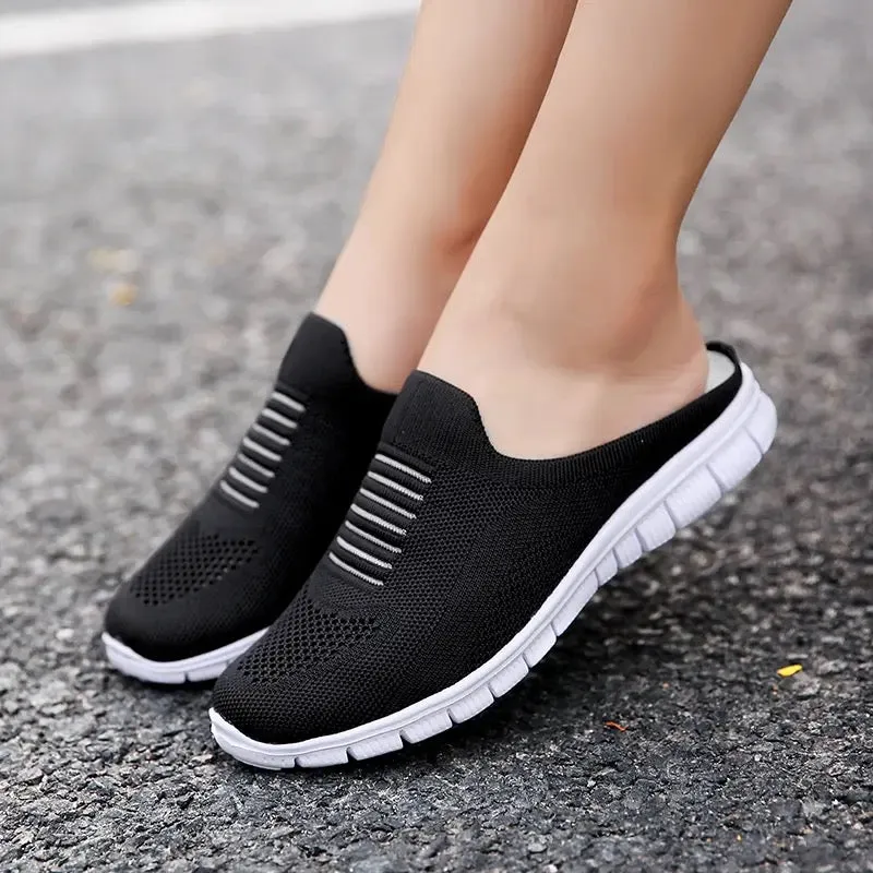 Woman Mules New Casual Half Slippers Curb Sneakers